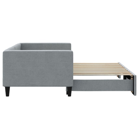 vidaXL Daybed with Trundle without Mattress Light Grey 90x190 cm Single