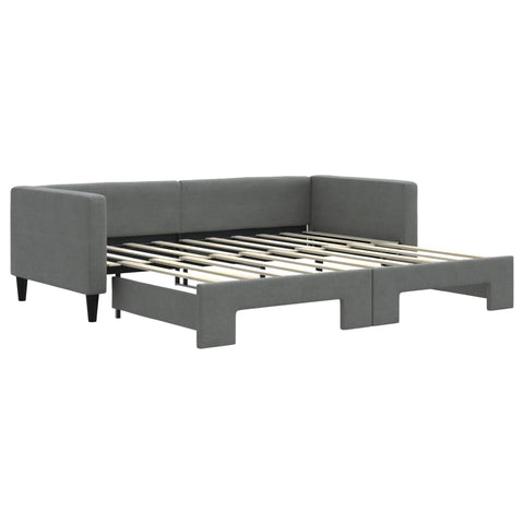 vidaXL Daybed with Trundle without Mattress Dark Grey 90x190 cm Single