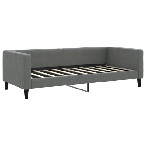 vidaXL Daybed with Trundle and Mattresses Dark Grey 90x190 cm Fabric