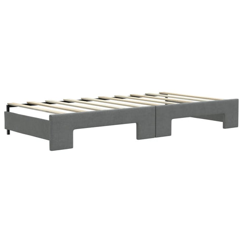 vidaXL Daybed with Trundle and Mattresses Dark Grey 90x190 cm Fabric