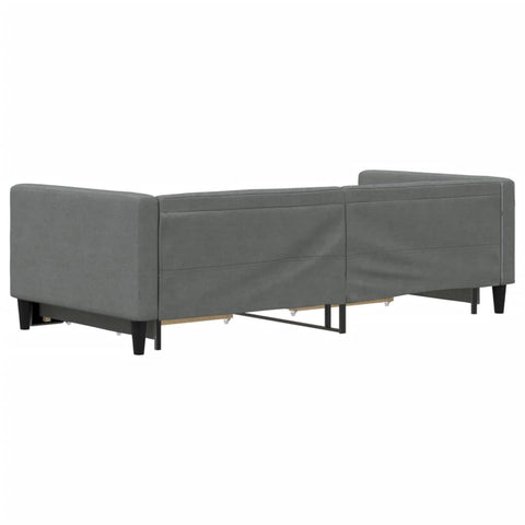 vidaXL Daybed with Trundle&Drawers without Mattress Dark Grey 90x190 cm Single