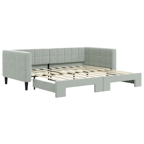vidaXL Daybed with Trundle without Mattress Light Grey 90x190 cm Single
