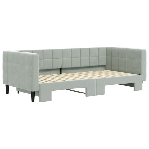 vidaXL Daybed with Trundle without Mattress Light Grey 90x190 cm Single