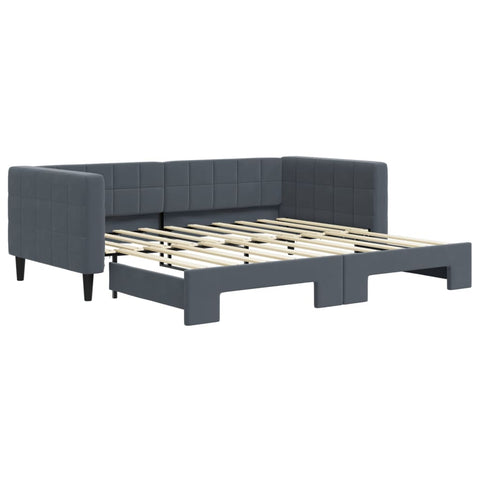 vidaXL Daybed with Trundle without Mattress Dark Grey 90x190 cm Single