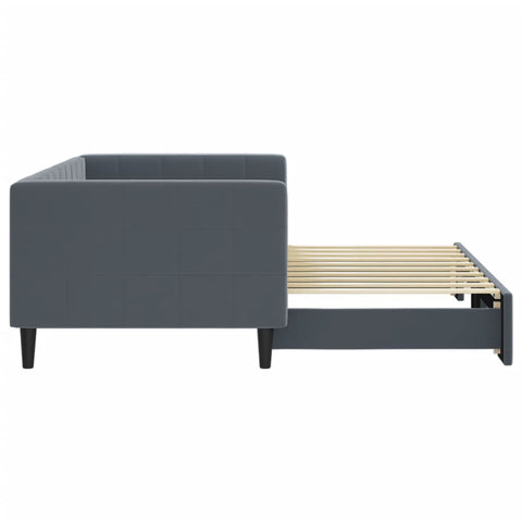 vidaXL Daybed with Trundle without Mattress Dark Grey 90x190 cm Single