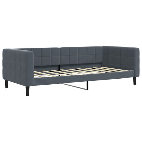 vidaXL Daybed with Trundle and Mattresses Dark Grey 90x190 cm Velvet