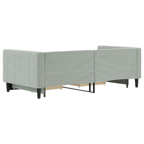 vidaXL Daybed with Trundle&Drawers without Mattress Light Grey 90x190 cm Single