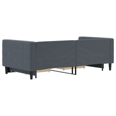 vidaXL Daybed with Trundle&Drawers without Mattress Dark Grey 90x190 cm Single