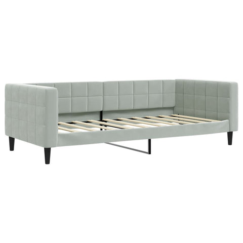 vidaXL Daybed with Trundle and Drawers Light Grey 90x190 cm Velvet