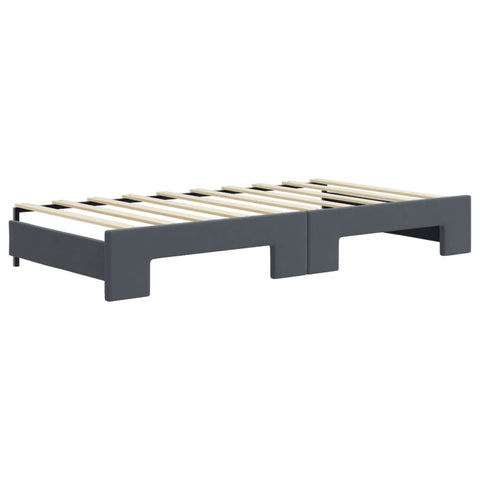 vidaXL Daybed with Trundle and Drawers Dark Grey 90x190 cm Velvet