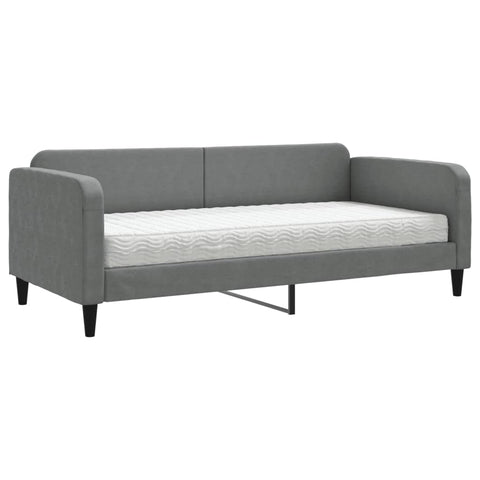 vidaXL Daybed with Mattress Dark Grey 90x190 cm Fabric