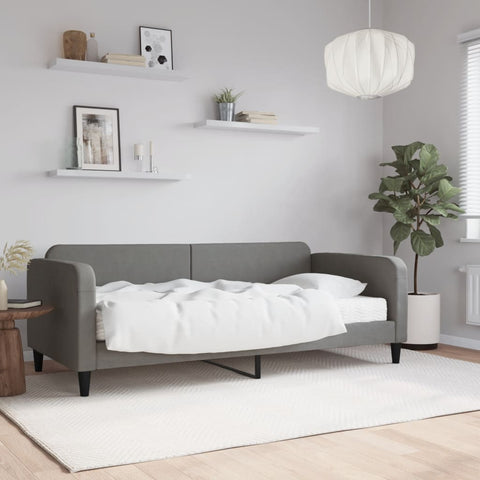 vidaXL Daybed with Mattress Dark Grey 90x190 cm Fabric