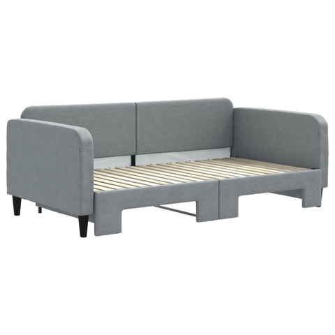 vidaXL Daybed with Trundle without Mattress Light Grey 90x190 cm Single