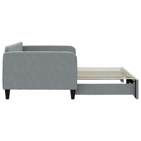 vidaXL Daybed with Trundle without Mattress Light Grey 90x190 cm Single