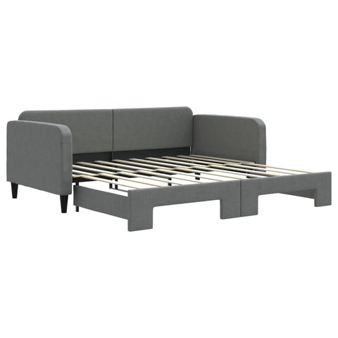 vidaXL Daybed with Trundle without Mattress Dark Grey 90x190 cm Single