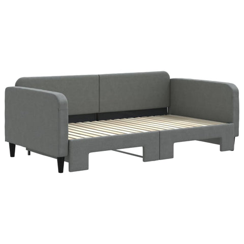 vidaXL Daybed with Trundle without Mattress Dark Grey 90x190 cm Single