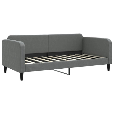 vidaXL Daybed with Trundle and Mattresses Dark Grey 90x190 cm Fabric