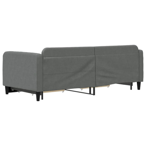 vidaXL Daybed with Trundle&Drawers without Mattress Dark Grey 90x190 cm Single