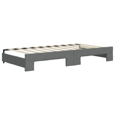 vidaXL Daybed with Trundle&Drawers without Mattress Dark Grey 90x190 cm Single