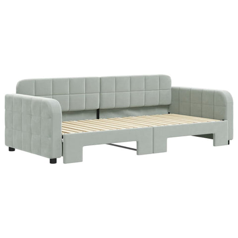 vidaXL Daybed with Trundle without Mattress Light Grey 90x190 cm Single