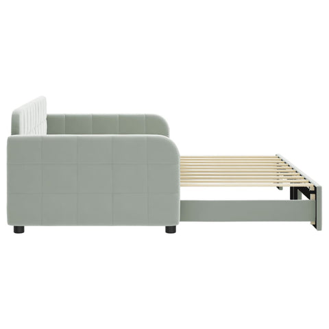 vidaXL Daybed with Trundle without Mattress Light Grey 90x190 cm Single