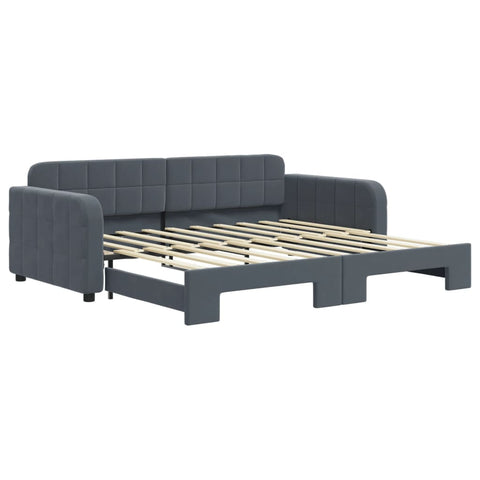 vidaXL Daybed with Trundle without Mattress Dark Grey 90x190 cm Single
