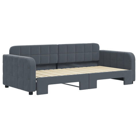 vidaXL Daybed with Trundle without Mattress Dark Grey 90x190 cm Single