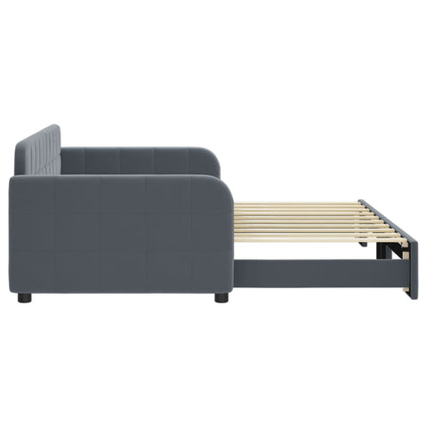 vidaXL Daybed with Trundle without Mattress Dark Grey 90x190 cm Single
