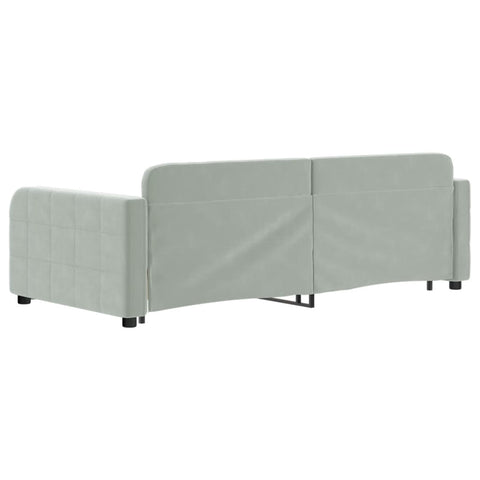 vidaXL Daybed with Trundle&Drawers without Mattress Light Grey 90x190 cm Single