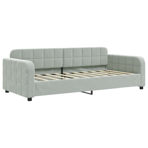 vidaXL Daybed with Trundle&Drawers without Mattress Light Grey 90x190 cm Single