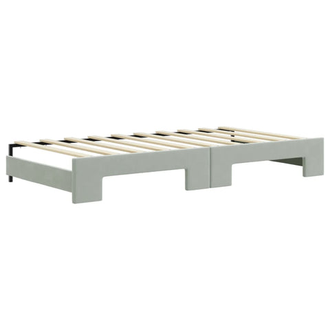 vidaXL Daybed with Trundle&Drawers without Mattress Light Grey 90x190 cm Single