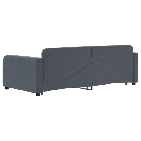 vidaXL Daybed with Trundle&Drawers without Mattress Dark Grey 90x190 cm Single
