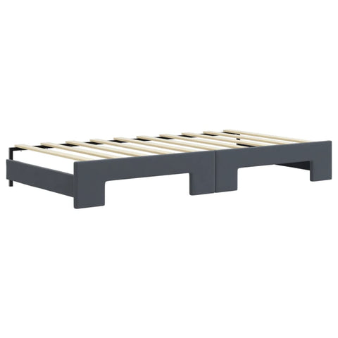 vidaXL Daybed with Trundle and Drawers Dark Grey 90x190 cm Velvet
