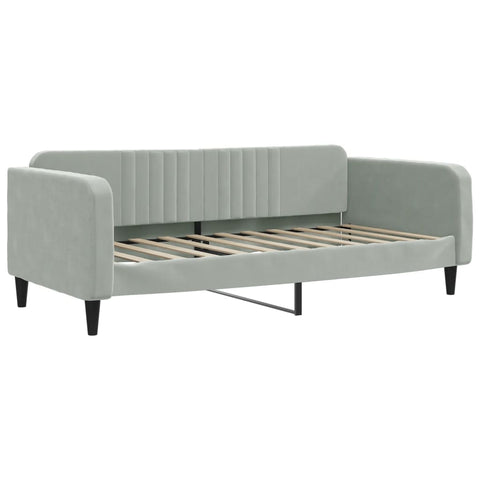 vidaXL Daybed with Mattress Light Grey 90x190 cm Velvet