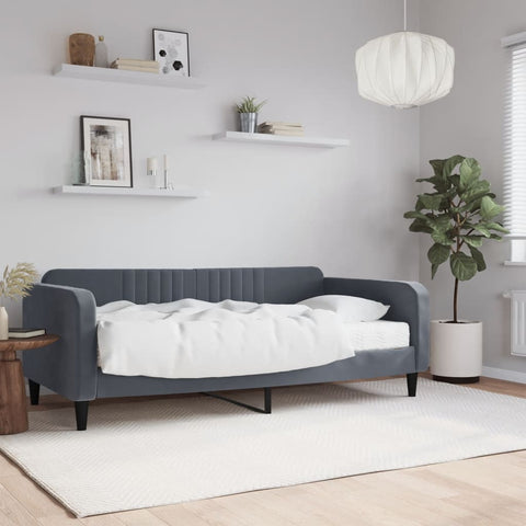 vidaXL Daybed with Mattress Dark Grey 90x190 cm Velvet