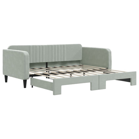 vidaXL Daybed with Trundle without Mattress Light Grey 90x190 cm Single