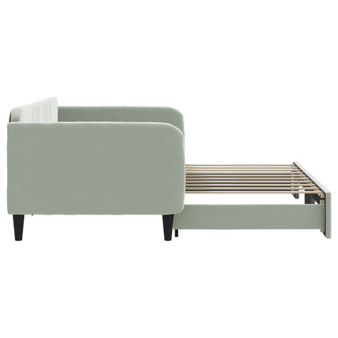 vidaXL Daybed with Trundle without Mattress Light Grey 90x190 cm Single