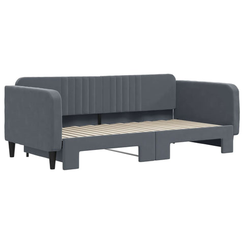 vidaXL Daybed with Trundle without Mattress Dark Grey 90x190 cm Single