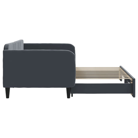 vidaXL Daybed with Trundle without Mattress Dark Grey 90x190 cm Single