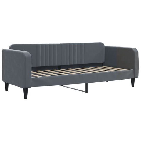 vidaXL Daybed with Trundle and Mattresses Dark Grey 90x190 cm Velvet
