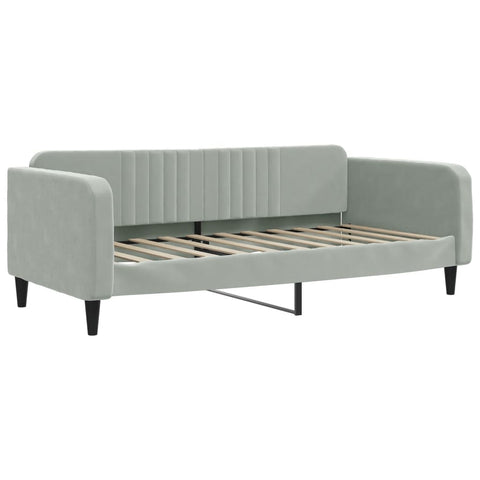 vidaXL Daybed with Trundle&Drawers without Mattress Light Grey 90x190 cm Single