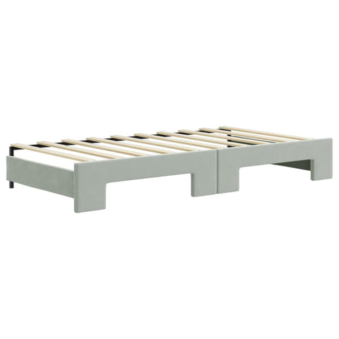 vidaXL Daybed with Trundle&Drawers without Mattress Light Grey 90x190 cm Single