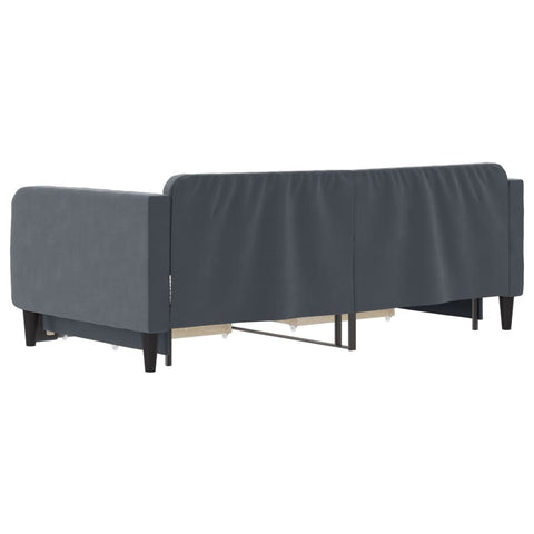 vidaXL Daybed with Trundle&Drawers without Mattress Dark Grey 90x190 cm Single