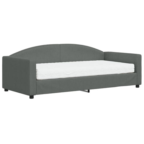 vidaXL Daybed with Mattress Blue Dark Grey 90x190 cm Fabric
