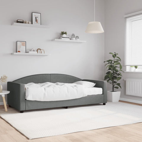 vidaXL Daybed with Mattress Blue Dark Grey 90x190 cm Fabric