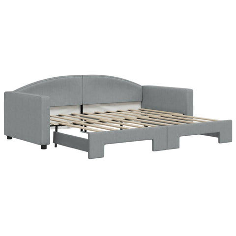 vidaXL Daybed with Trundle without Mattress Light Grey 90x190 cm Single