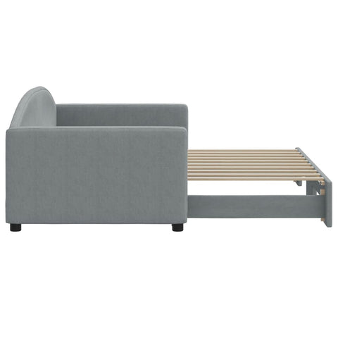 vidaXL Daybed with Trundle without Mattress Light Grey 90x190 cm Single