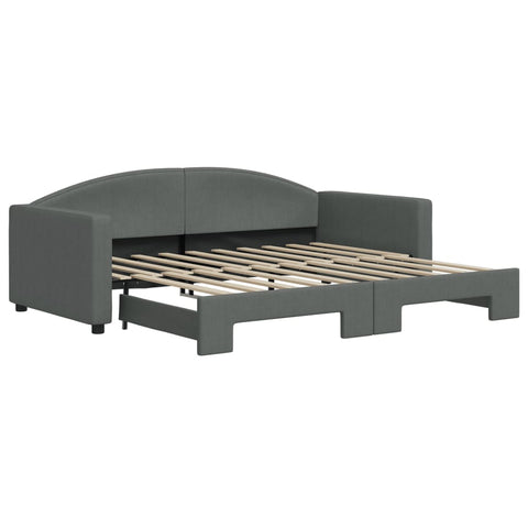 vidaXL Daybed with Trundle without Mattress Dark Grey 90x190 cm Single