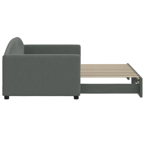 vidaXL Daybed with Trundle without Mattress Dark Grey 90x190 cm Single