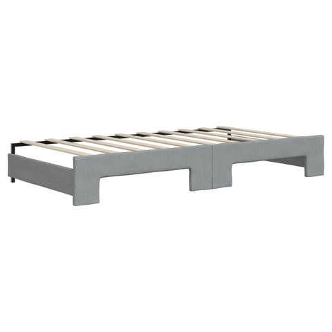 vidaXL Daybed with Trundle&Drawers without Mattress Light Grey 90x190 cm Single